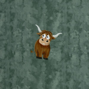 Panel Swafing French Terry Sommersweat Holy Cow by Mrs Mint Design petrol
