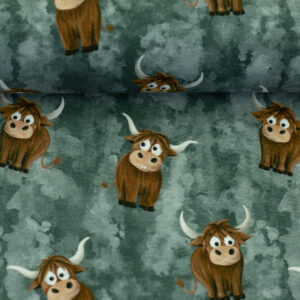 Sweat Sommersweat French Terry Swafing Holy Cow by Mrs Mint Design petrol