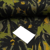 Jacquard Strick Jersey Blumen abstrakt grün – Bild 2