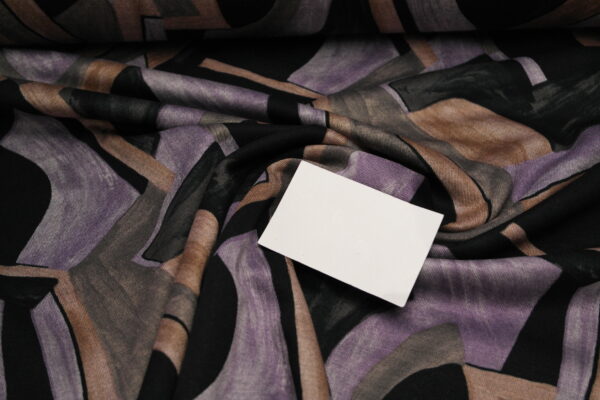 Jacquard Strick Jersey Graphic Blocks lila