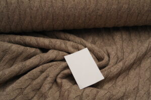 Strick Feinstrick Viskosestrick Zopf taupe meliert