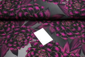 Swafing Sweat French Terry angeraut Blumen lila grau