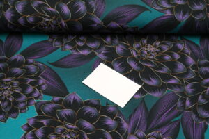 Swafing Sweat French Terry angeraut Blumen lila petrol