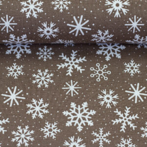 Canvas Dekostoff Swafing Wiebke Schneeflocken auf beige