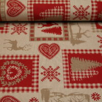 Canvas Dekostoff Swafing Rudi Weihnachten beige meliert – Bild 2