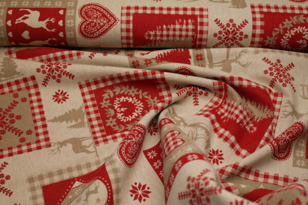 Canvas Dekostoff Swafing Rudi Weihnachten beige meliert