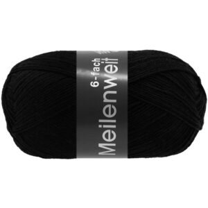 MEILENWEIT 6-FACH 150g uni schwarz 8814