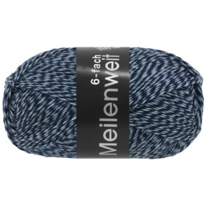 MEILENWEIT 6-FACH 150g Mouliné/Tweed dunkelblau hellblau 8503