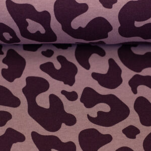 Sweat Wintersweat Heavy Sweat Swafing Aspen Leo Animal Print lila auf altrosa