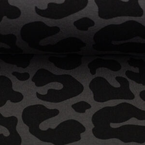 Sweat Wintersweat Heavy Sweat Swafing Aspen Leo Animal Print schwarz auf grau