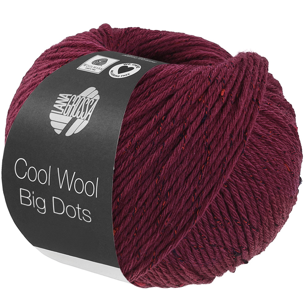 Lana Grossa Cool Wool Big dots Burgund 104
